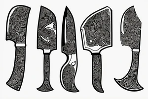 Kitchen knife gyuto tattoo idea