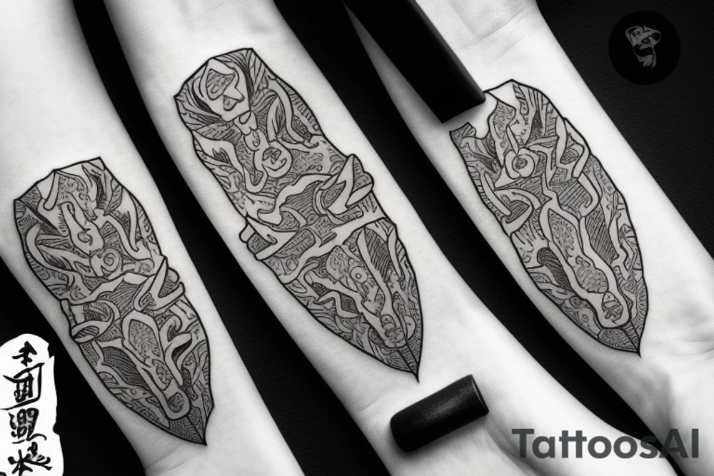 Gyuto knife handmade hardwork artist artisan tattoo idea