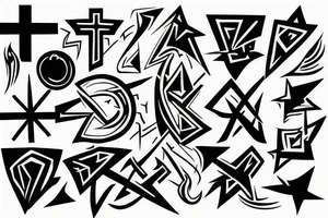 cool abstract cross shape tattoo idea