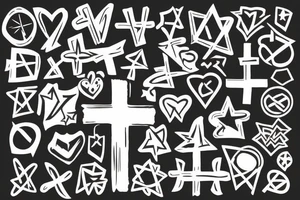 cool abstract cross shape tattoo idea