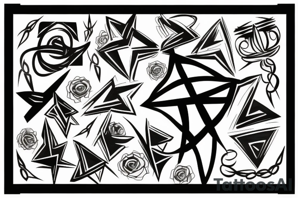 cool abstract cross shape tattoo idea
