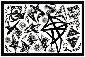 cool abstract cross shape tattoo idea