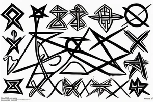cool abstract cross shape tattoo idea