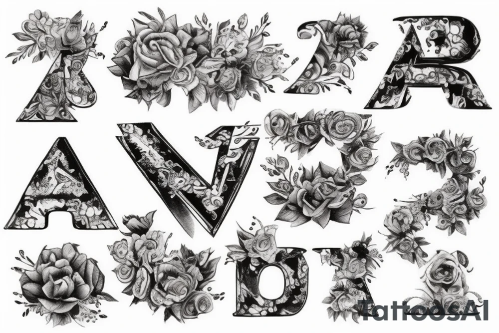Letter AD tattoo idea