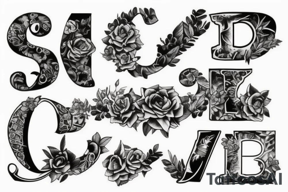 Letter AD tattoo idea