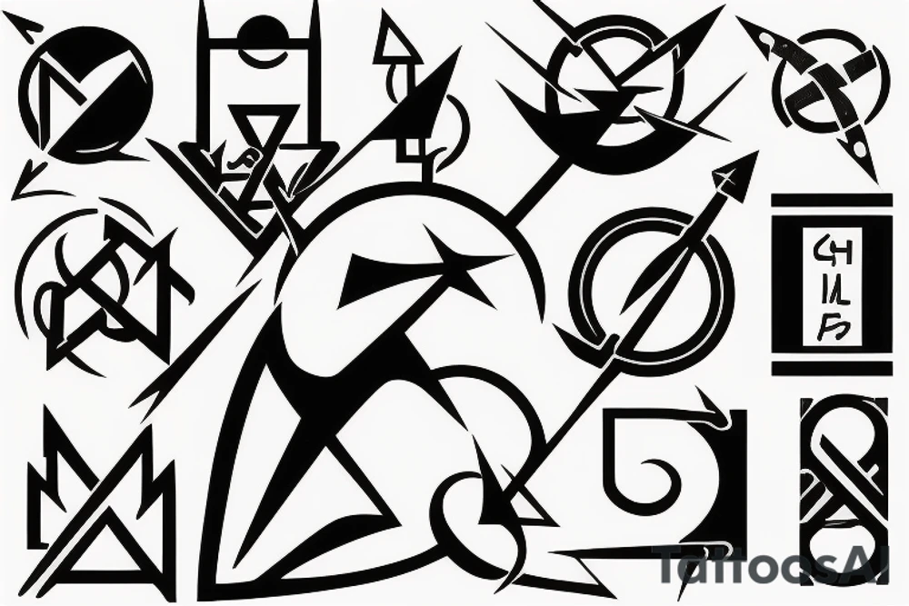Symbol or minimalist design that represents life as a continuing battle tattoo idea