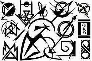 Symbol or minimalist design that represents life as a continuing battle tattoo idea