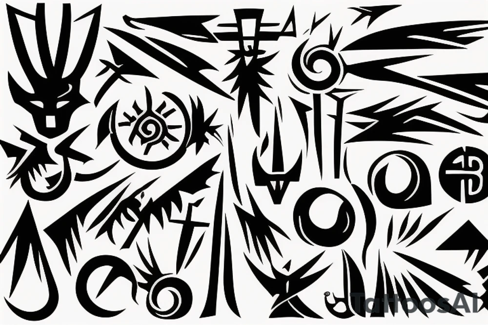 Symbol or minimalist design that represents life as a continuing battle tattoo idea