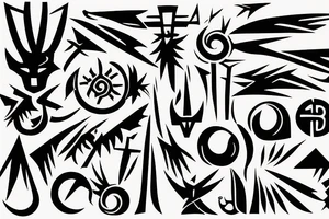 Symbol or minimalist design that represents life as a continuing battle tattoo idea