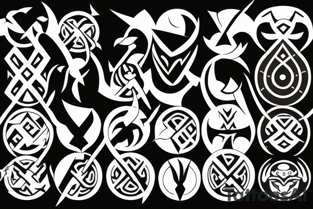 Symbol or minimalist design that represents life as a continuing battle tattoo idea