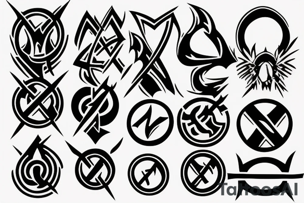Symbol or minimalist design that represents life as a continuing battle tattoo idea