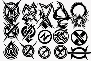 Symbol or minimalist design that represents life as a continuing battle tattoo idea