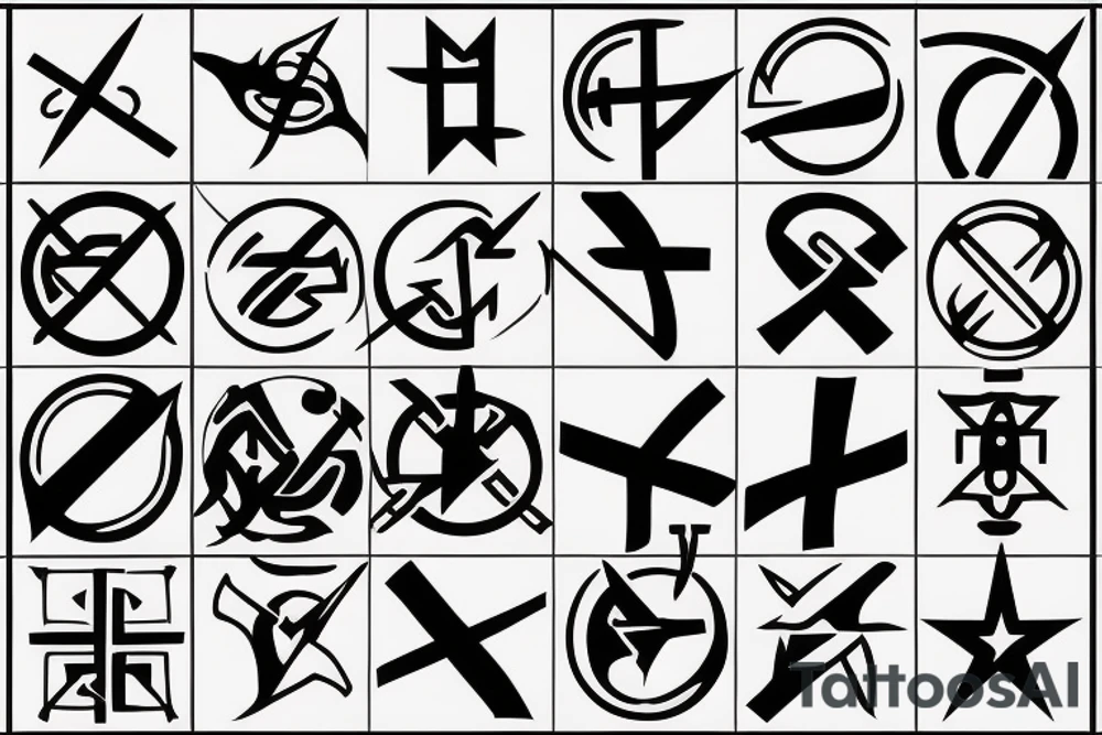 Symbol or minimalist design that represents life as a continuing battle tattoo idea