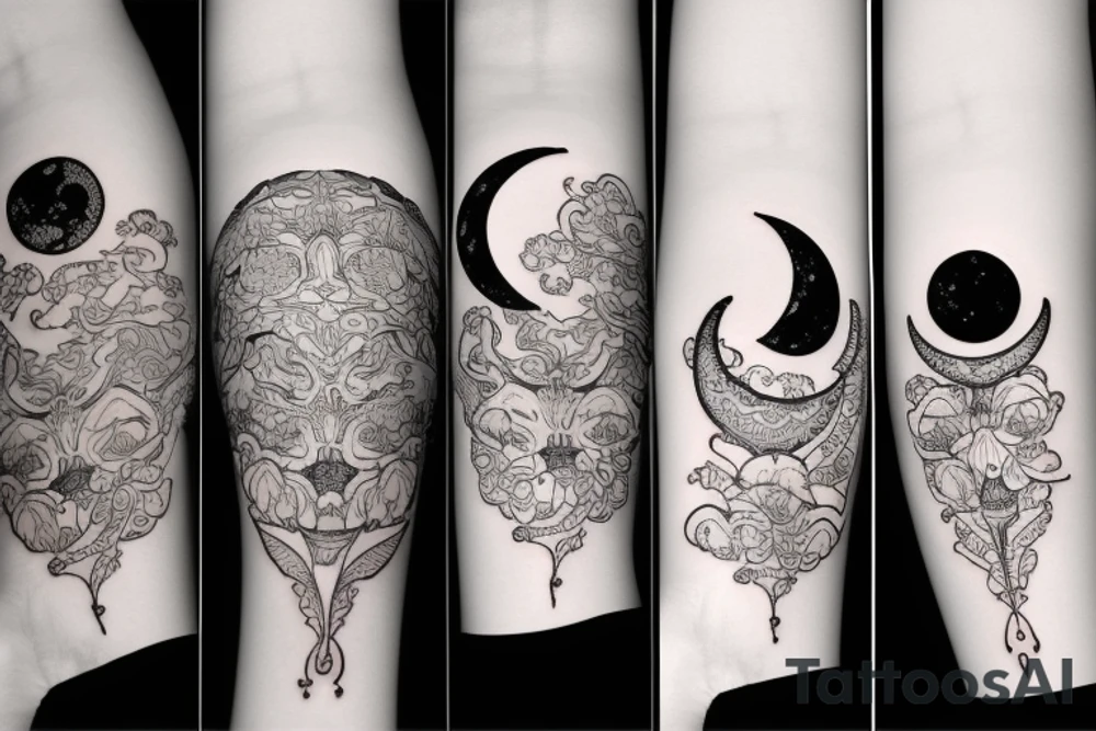 Feminine moon tattoo idea