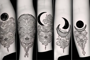 Feminine moon tattoo idea