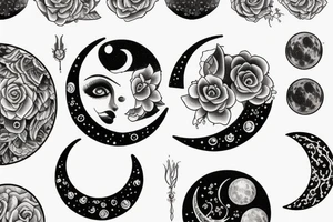 Feminine moon tattoo idea