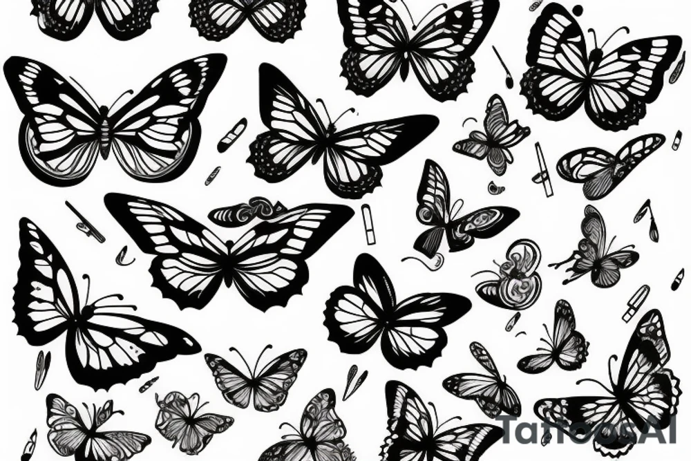 Butterfly music tattoo idea