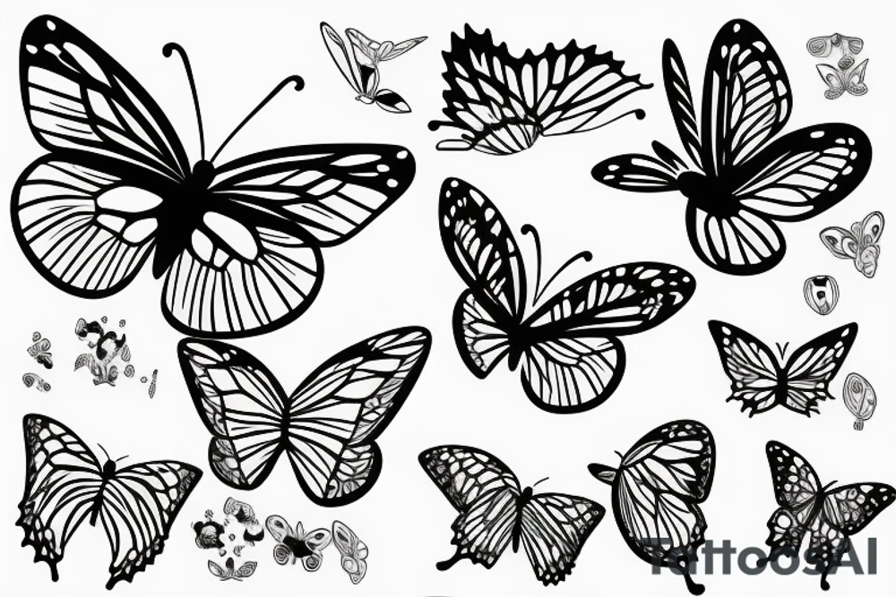 Butterfly music tattoo idea