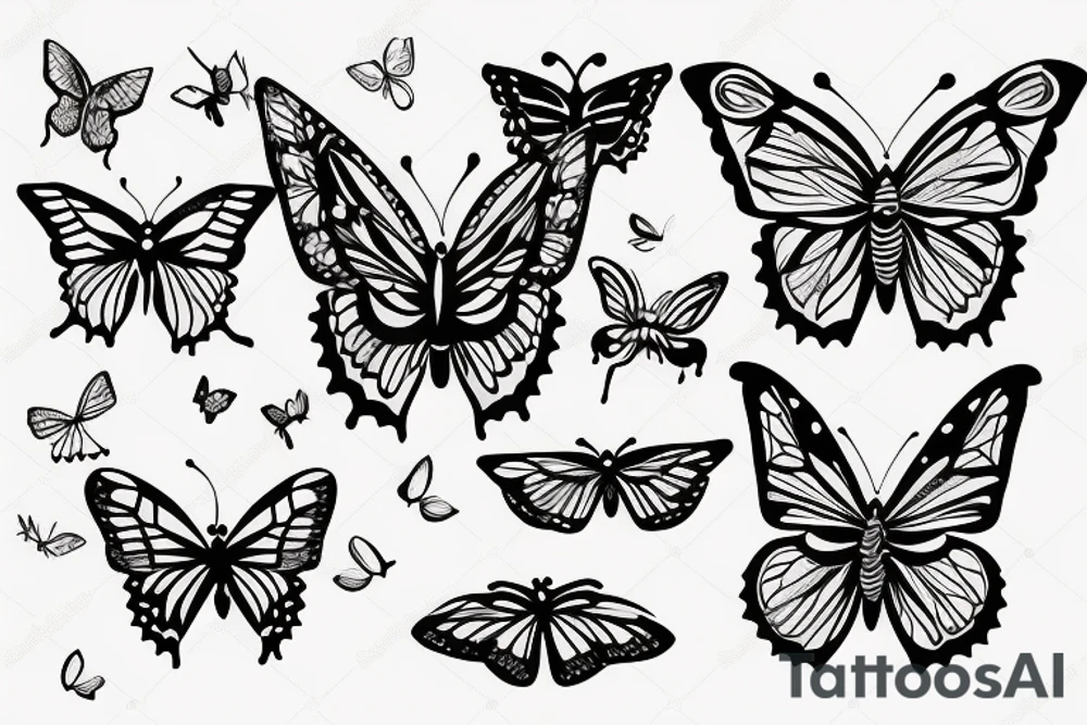 Butterfly music tattoo idea