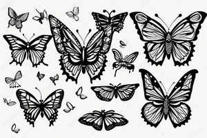 Butterfly music tattoo idea