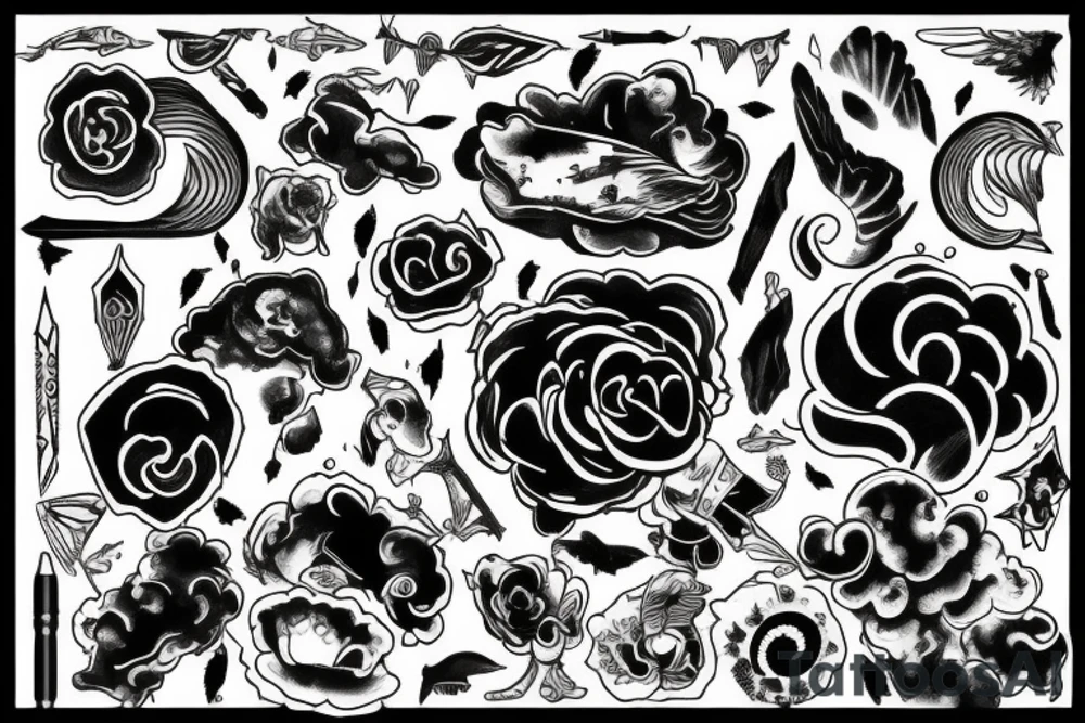 black sky cloudy tattoo idea
