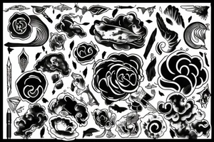 black sky cloudy tattoo idea