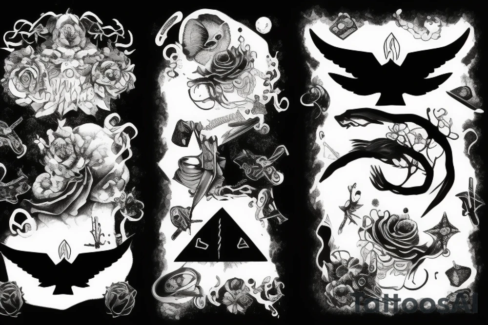 black sky cloudy tattoo idea