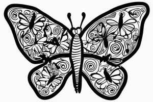 Butterfly with music tattoo idea