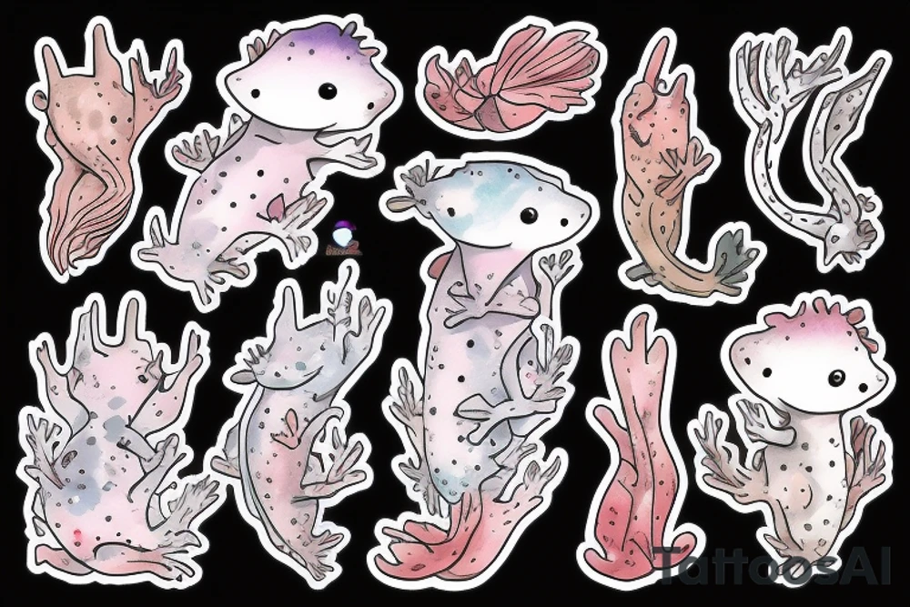 Axolotl crystal tattoo idea
