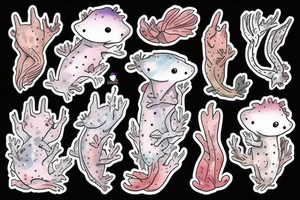 Axolotl crystal tattoo idea