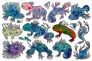 Axolotl crystal tattoo idea