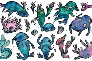 Axolotl crystal tattoo idea