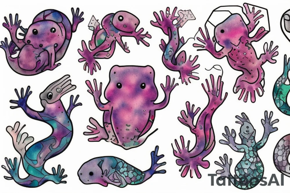 Axolotl crystal tattoo idea