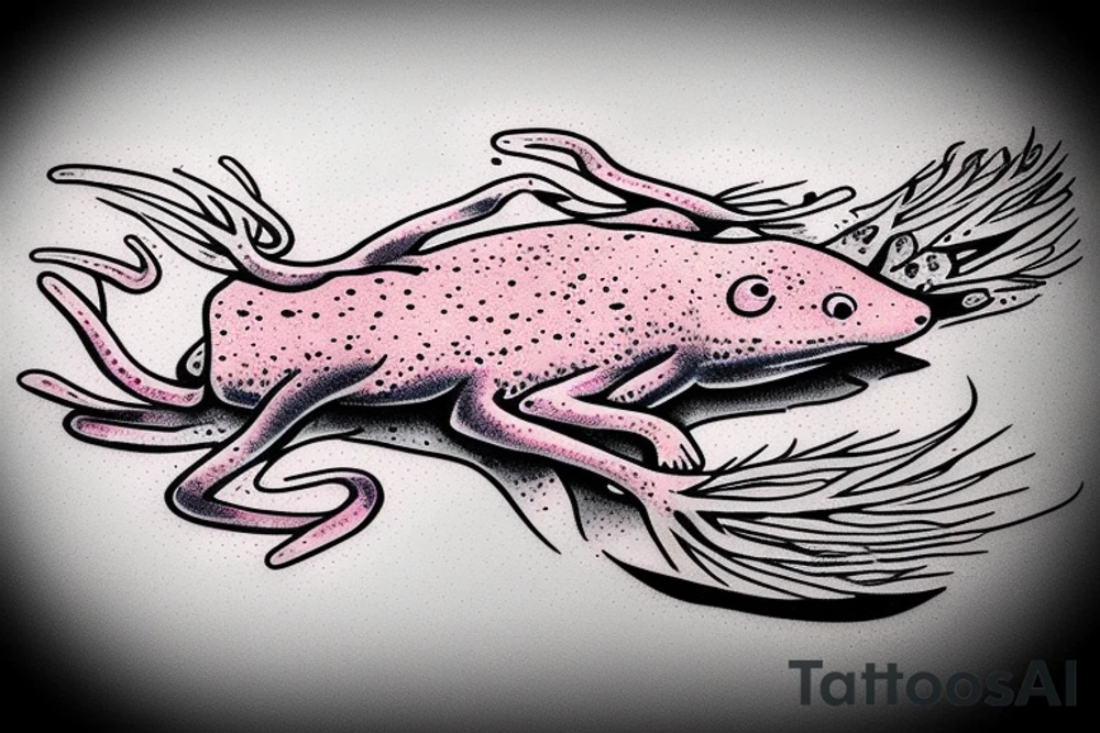 Axolotl crystal tattoo idea
