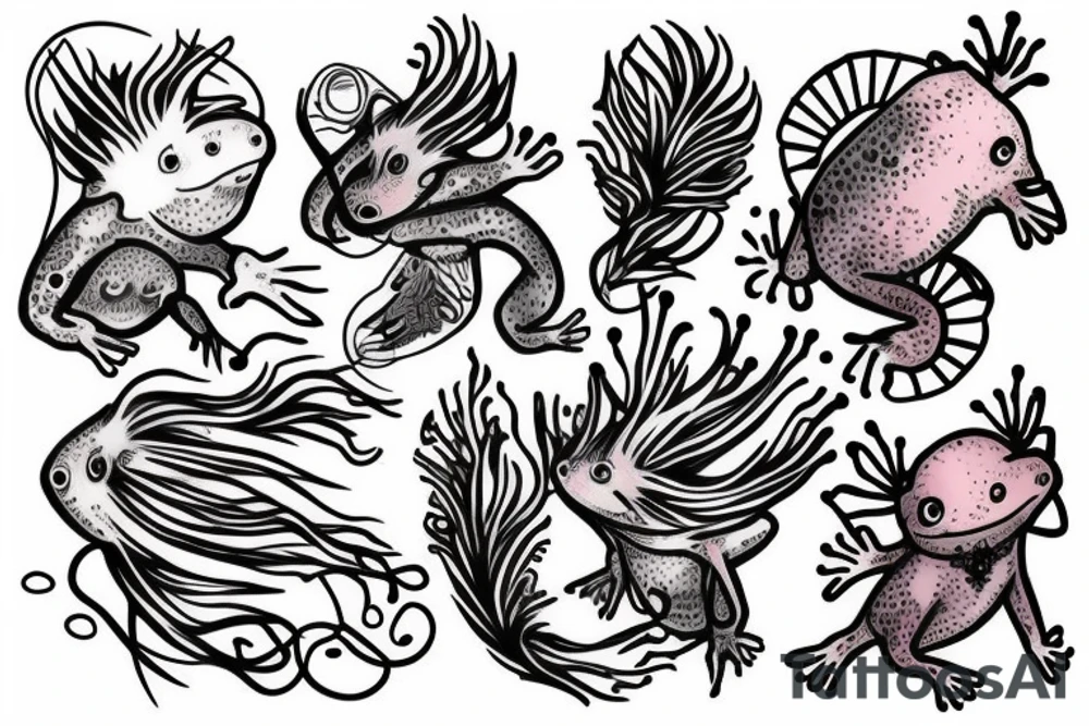 Axolotl crystal tattoo idea