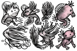 Axolotl crystal tattoo idea