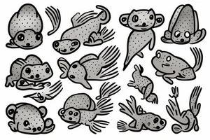 Axolotl crystal tattoo idea