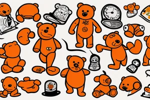 Orange teddy bear tattoo idea