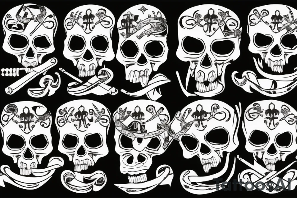 skull and crossed bones tattoo idea