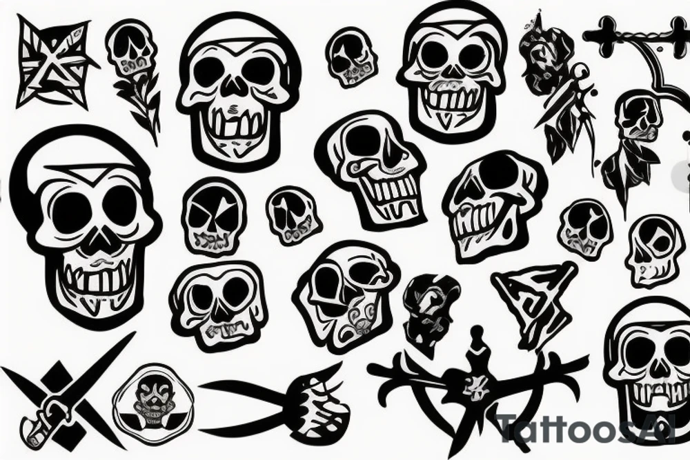 skull and crossed bones tattoo idea