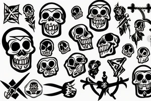 skull and crossed bones tattoo idea