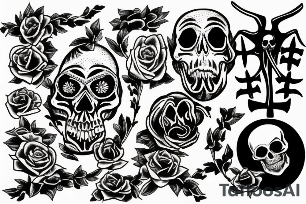 skull and crossed bones tattoo idea