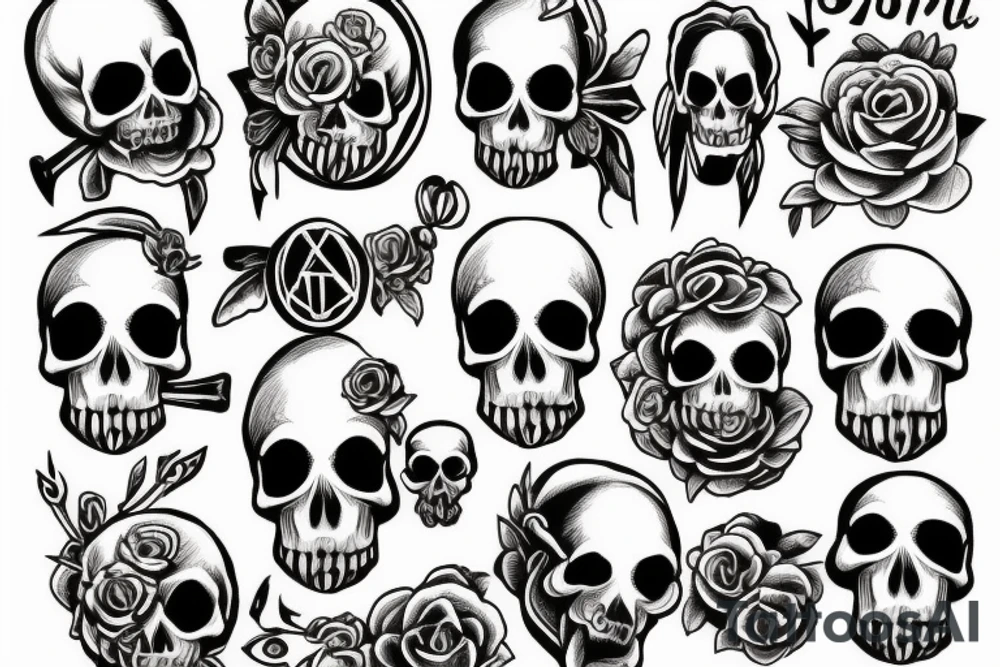 skull and crossed bones tattoo idea