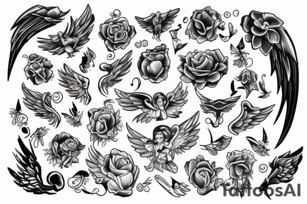 Small angel tattoo idea