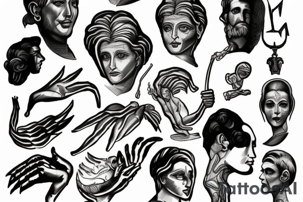Prometheus in the style of Ayn Rand tattoo idea