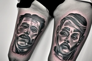 a man hanging from a rope tattoo idea