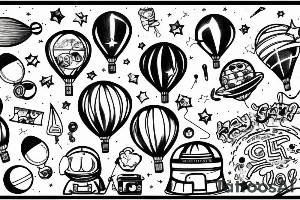 astronaut with a balloon tattoo idea