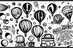 astronaut with a balloon tattoo idea