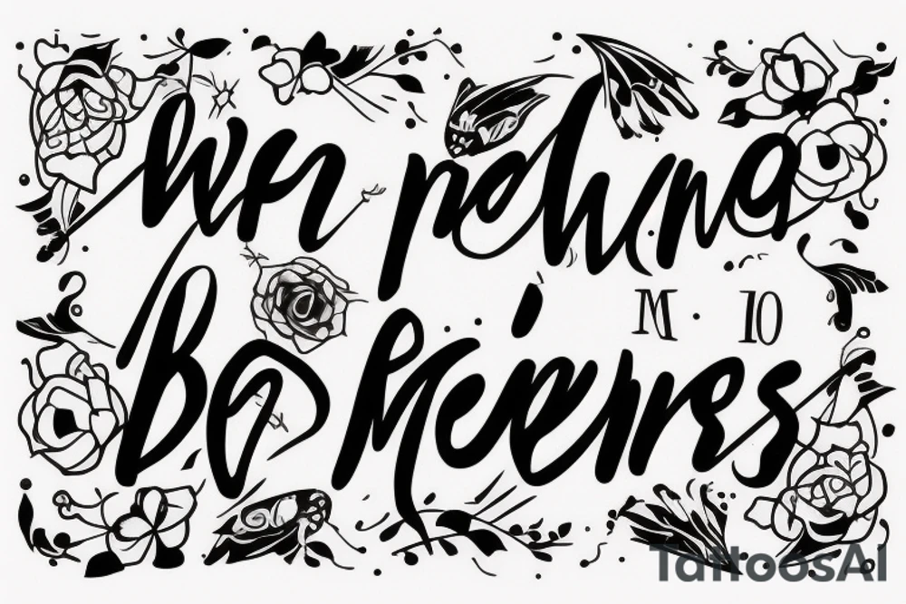 Text on two lines saying dias buenos mejores on black font tattoo idea