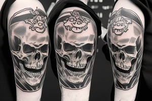 It will be skeleton who is a chef. My company name is "Hellschef" tattoo idea